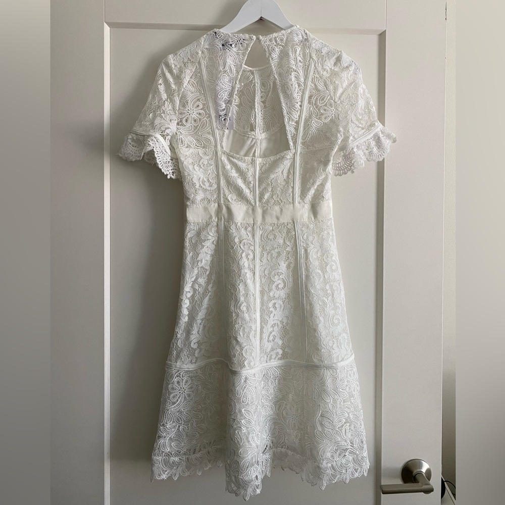 French Connection Cabrera lace mix white dress - Picture 3 of 7